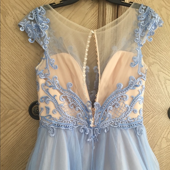 Beautiful Light Blue/Periwinkle Long Prom Dress - Picture 3 of 4